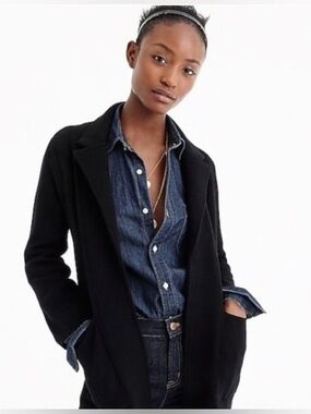 J. Crew Sophie Open-Front Sweater-Blazer - Black - Size Small